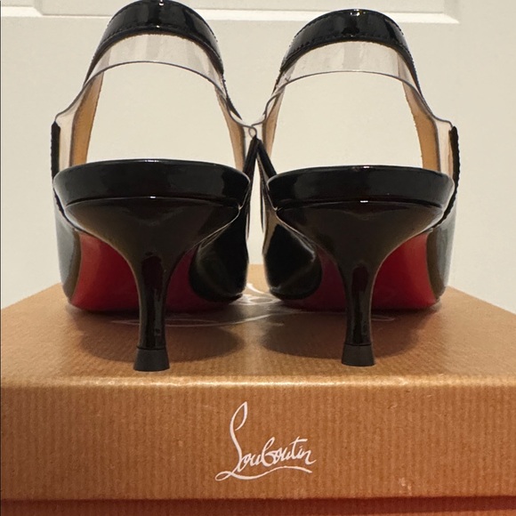 AUTHENTIC Christian Louboutin -Black Slingback Heels - Picture 7 of 13